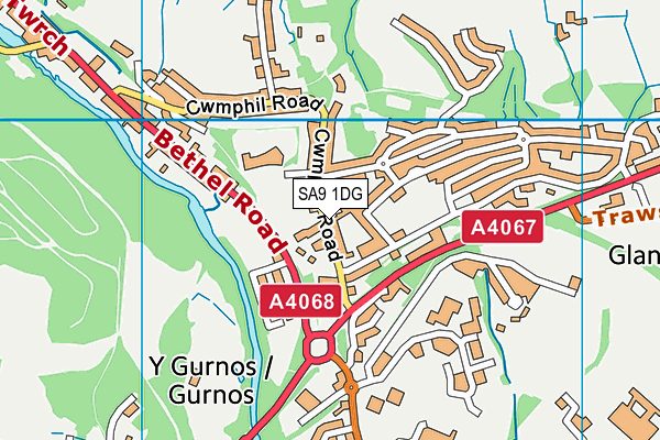 SA9 1DG map - OS VectorMap District (Ordnance Survey) SA9 1DG map - OS VectorMap District (Ordnance Survey)