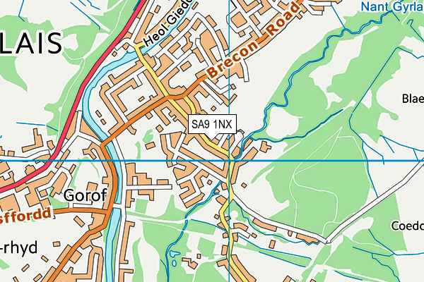 SA9 1NX map - OS VectorMap District (Ordnance Survey)