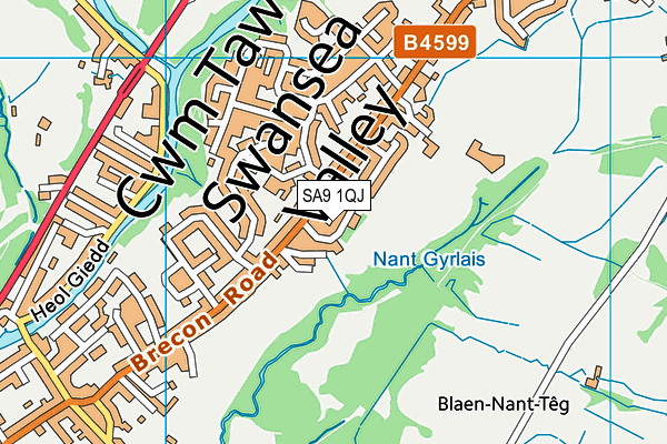 SA9 1QJ map - OS VectorMap District (Ordnance Survey) SA9 1QJ map - OS VectorMap District (Ordnance Survey)