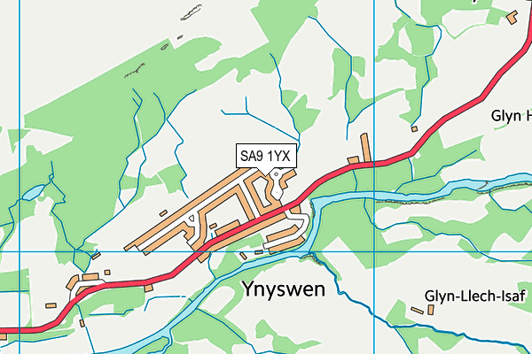 SA9 1YX map - OS VectorMap District (Ordnance Survey) SA9 1YX map - OS VectorMap District (Ordnance Survey)