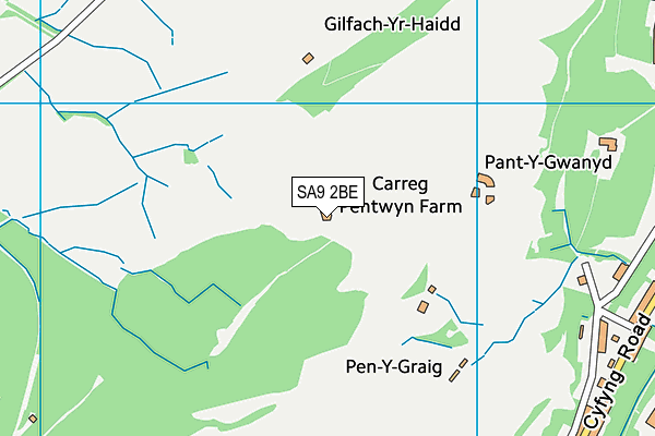 SA9 2BE map - OS VectorMap District (Ordnance Survey) SA9 2BE map - OS VectorMap District (Ordnance Survey)