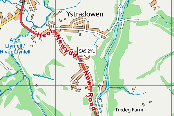 SA9 2YL map - OS VectorMap District (Ordnance Survey) SA9 2YL map - OS VectorMap District (Ordnance Survey)