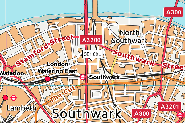 SE1 0XL map - OS VectorMap District (Ordnance Survey)