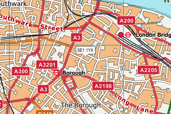 SE1 1YX map - OS VectorMap District (Ordnance Survey) SE1 1YX map - OS VectorMap District (Ordnance Survey)