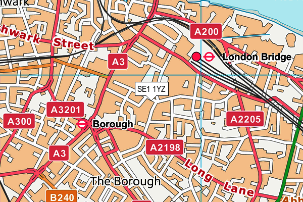 SE1 1YZ map - OS VectorMap District (Ordnance Survey) SE1 1YZ map - OS VectorMap District (Ordnance Survey)