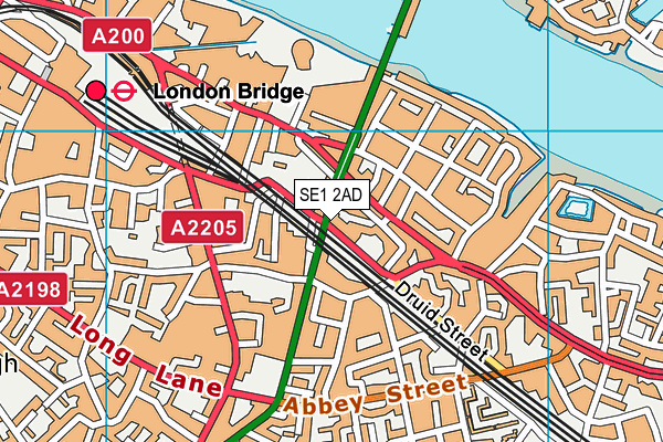 SE1 2AD map - OS VectorMap District (Ordnance Survey)