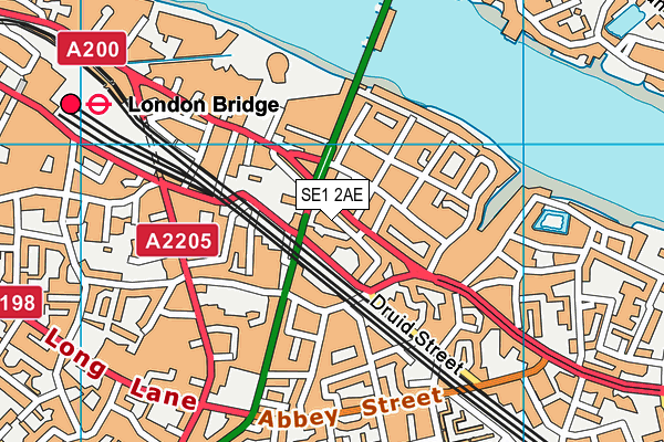 SE1 2AE map - OS VectorMap District (Ordnance Survey) SE1 2AE map - OS VectorMap District (Ordnance Survey)