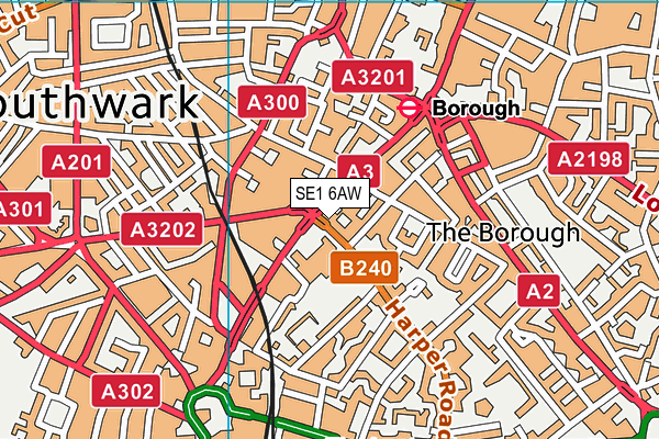 SE1 6AW map - OS VectorMap District (Ordnance Survey)