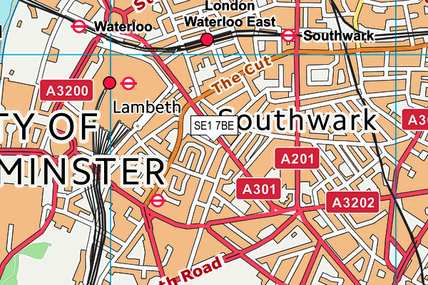 SE1 7BE map - OS VectorMap District (Ordnance Survey) SE1 7BE map - OS VectorMap District (Ordnance Survey)