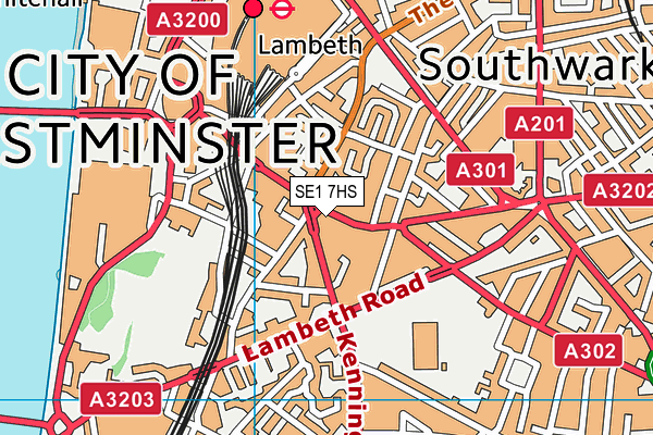 SE1 7HS map - OS VectorMap District (Ordnance Survey) SE1 7HS map - OS VectorMap District (Ordnance Survey)