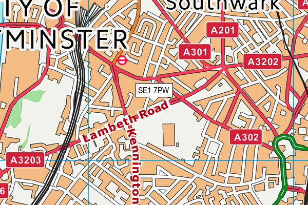 SE1 7PW map - OS VectorMap District (Ordnance Survey) SE1 7PW map - OS VectorMap District (Ordnance Survey)