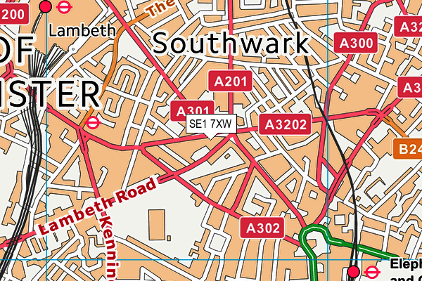 SE1 7XW map - OS VectorMap District (Ordnance Survey) SE1 7XW map - OS VectorMap District (Ordnance Survey)
