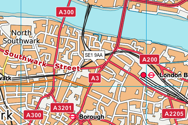 SE1 9AA map - OS VectorMap District (Ordnance Survey) SE1 9AA map - OS VectorMap District (Ordnance Survey)