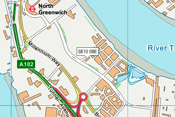 SE10 0BE map - OS VectorMap District (Ordnance Survey)