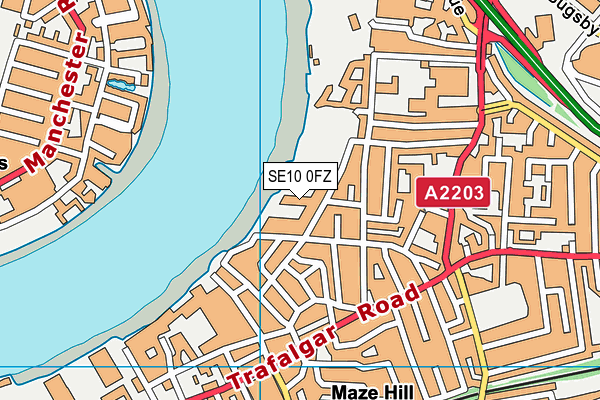 SE10 0FZ map - OS VectorMap District (Ordnance Survey)