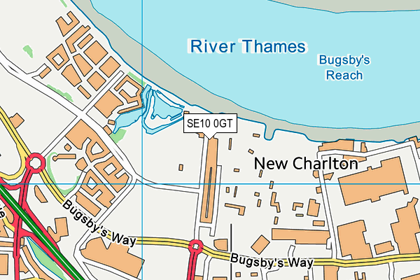 SE10 0GT map - OS VectorMap District (Ordnance Survey)