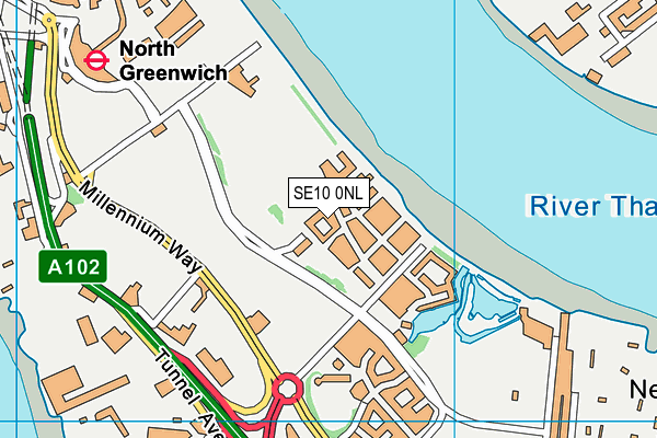 SE10 0NL map - OS VectorMap District (Ordnance Survey)