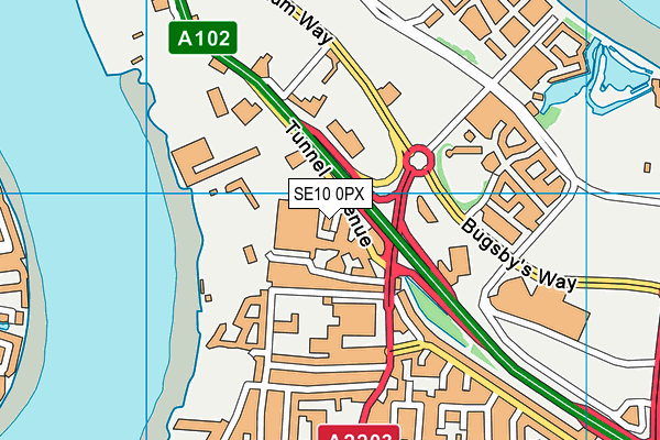 SE10 0PX map - OS VectorMap District (Ordnance Survey) SE10 0PX map - OS VectorMap District (Ordnance Survey)