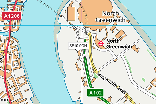 SE10 0QH map - OS VectorMap District (Ordnance Survey) SE10 0QH map - OS VectorMap District (Ordnance Survey)