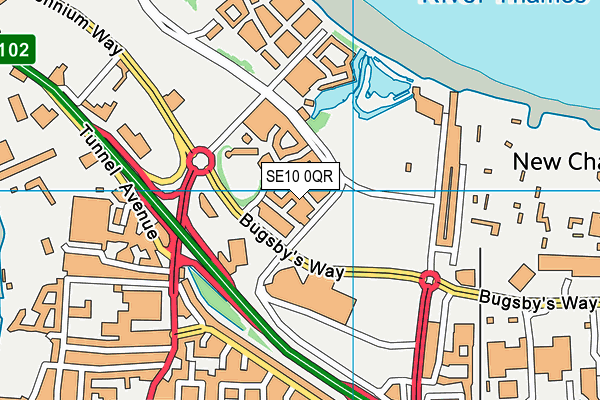 SE10 0QR map - OS VectorMap District (Ordnance Survey) SE10 0QR map - OS VectorMap District (Ordnance Survey)