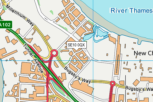 SE10 0QX map - OS VectorMap District (Ordnance Survey) SE10 0QX map - OS VectorMap District (Ordnance Survey)