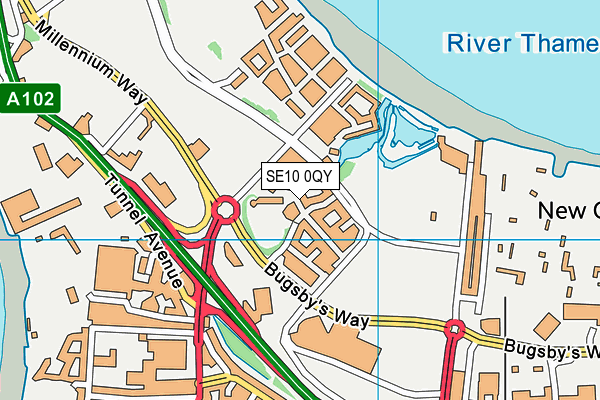 SE10 0QY map - OS VectorMap District (Ordnance Survey) SE10 0QY map - OS VectorMap District (Ordnance Survey)
