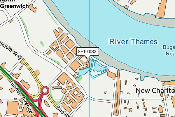 SE10 0SX map - OS VectorMap District (Ordnance Survey) SE10 0SX map - OS VectorMap District (Ordnance Survey)