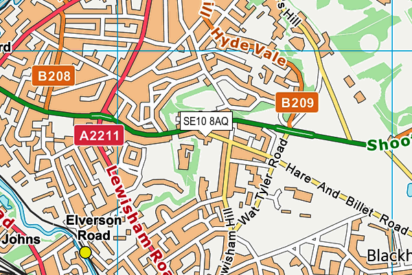 SE10 8AQ map - OS VectorMap District (Ordnance Survey)