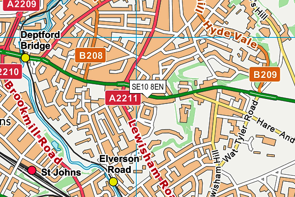 SE10 8EN map - OS VectorMap District (Ordnance Survey)