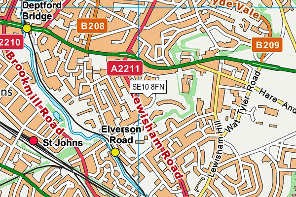 SE10 8FN map - OS VectorMap District (Ordnance Survey)