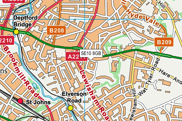 SE10 8GB map - OS VectorMap District (Ordnance Survey)