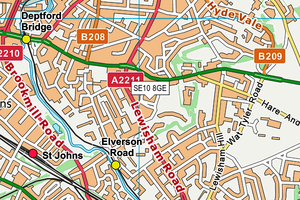 SE10 8GE map - OS VectorMap District (Ordnance Survey) SE10 8GE map - OS VectorMap District (Ordnance Survey)