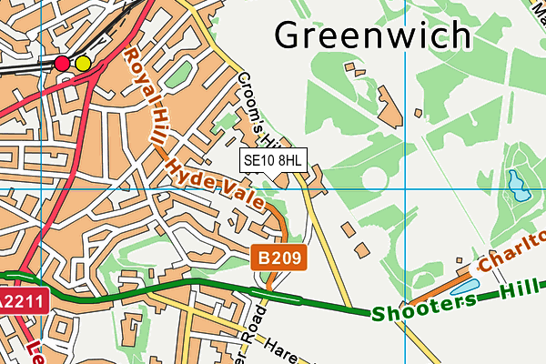 SE10 8HL map - OS VectorMap District (Ordnance Survey)