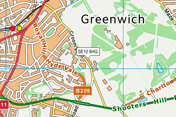 SE10 8HQ map - OS VectorMap District (Ordnance Survey)