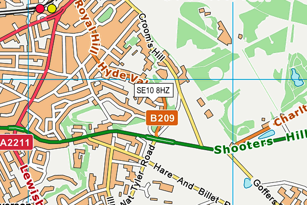 SE10 8HZ map - OS VectorMap District (Ordnance Survey)