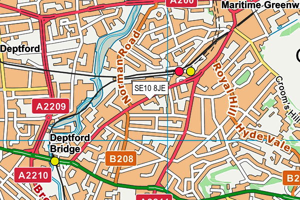 SE10 8JE map - OS VectorMap District (Ordnance Survey)