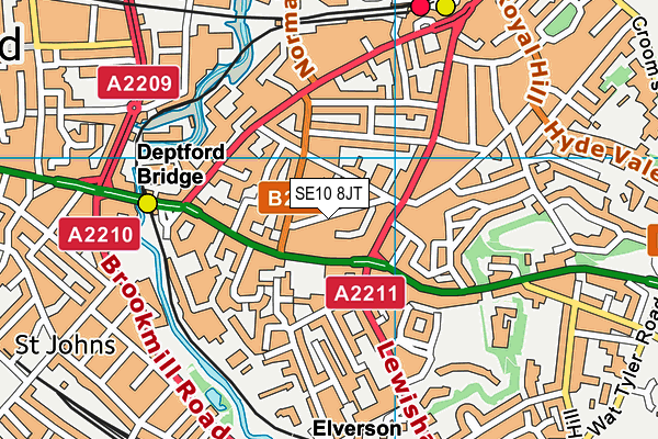 SE10 8JT map - OS VectorMap District (Ordnance Survey)