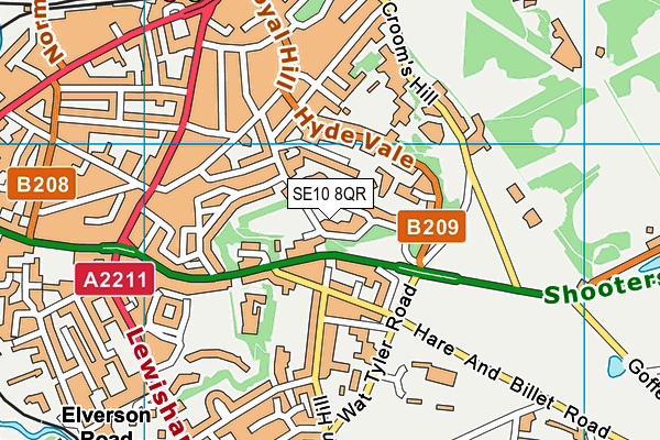 SE10 8QR map - OS VectorMap District (Ordnance Survey)