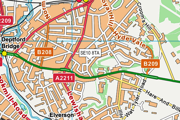 SE10 8TA map - OS VectorMap District (Ordnance Survey)