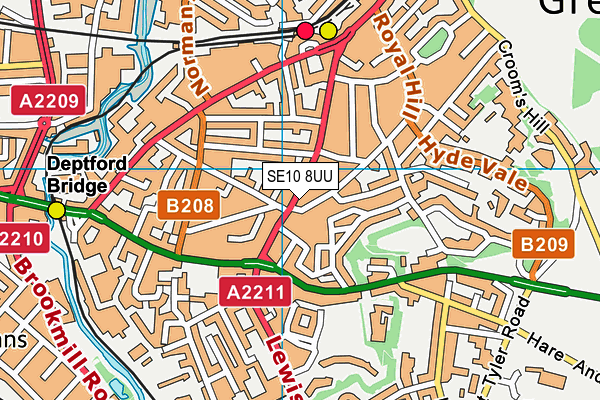 SE10 8UU map - OS VectorMap District (Ordnance Survey)