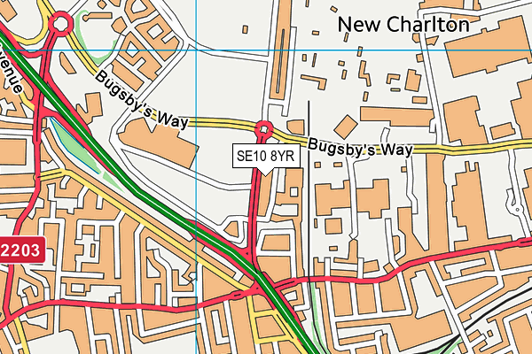 SE10 8YR map - OS VectorMap District (Ordnance Survey)