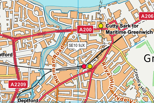 SE10 9JX map - OS VectorMap District (Ordnance Survey)