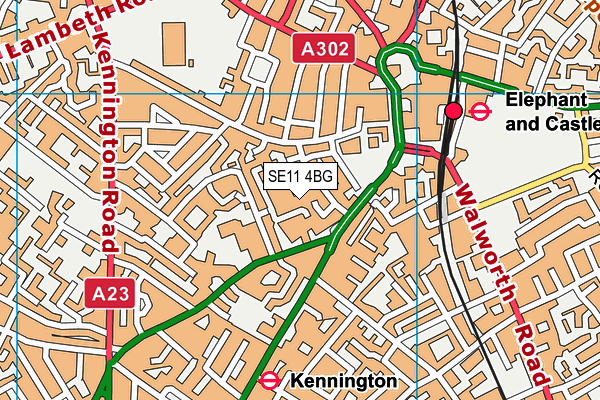 SE11 4BG map - OS VectorMap District (Ordnance Survey)