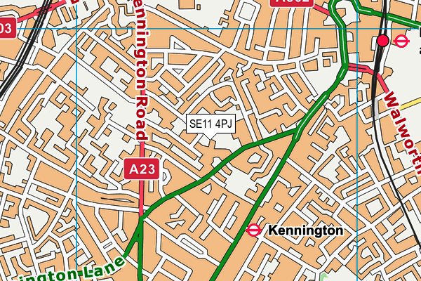SE11 4PJ map - OS VectorMap District (Ordnance Survey) SE11 4PJ map - OS VectorMap District (Ordnance Survey)