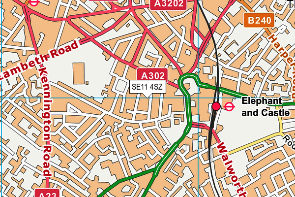 SE11 4SZ map - OS VectorMap District (Ordnance Survey)