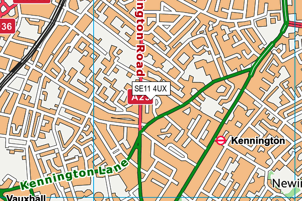 SE11 4UX map - OS VectorMap District (Ordnance Survey)