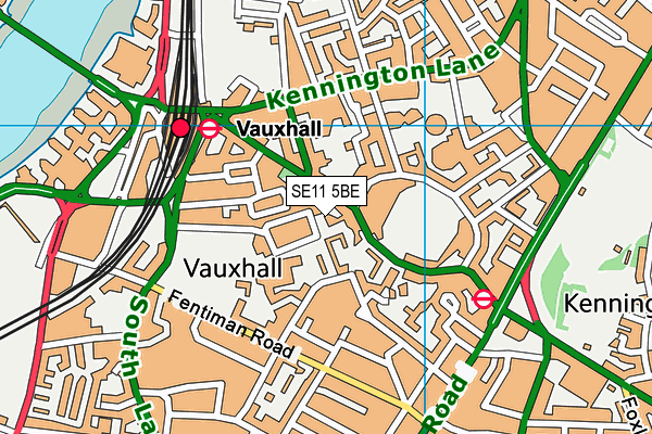 SE11 5BE map - OS VectorMap District (Ordnance Survey) SE11 5BE map - OS VectorMap District (Ordnance Survey)