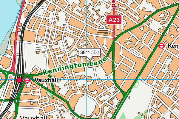 SE11 5DJ map - OS VectorMap District (Ordnance Survey)