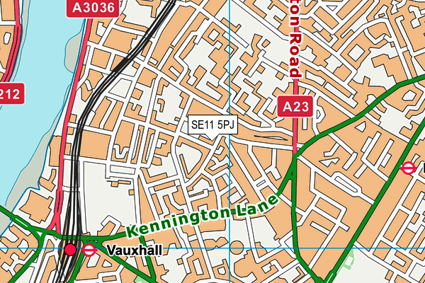 SE11 5PJ map - OS VectorMap District (Ordnance Survey)