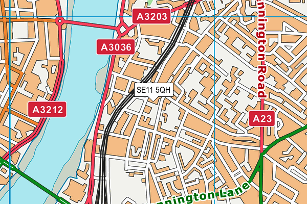 SE11 5QH map - OS VectorMap District (Ordnance Survey) SE11 5QH map - OS VectorMap District (Ordnance Survey)